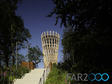 德国建造23.5米高的防腐木结构园艺展览会瞭望塔（转载）